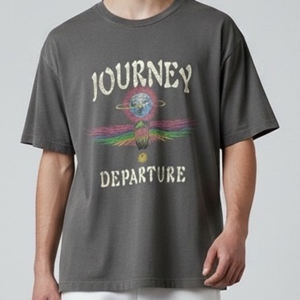 Journey Departure Band T-Shirt Charcoal Gray Womens XL rock retro concert music